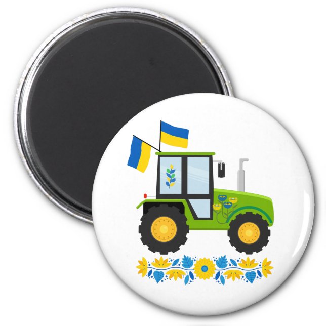 Whimsical Ukraine Traktor Magnet (Vorne)