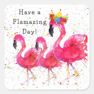 Whimsical und farbenfroh rosa Flamingo Stickers