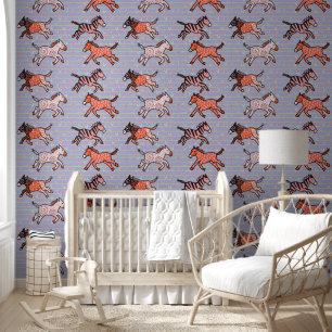 Whimsical und spielerisch stilisierte Zebras Tapete