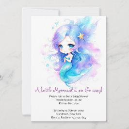 Whimsical Underwater Mermaid Baby Dusche Einladung