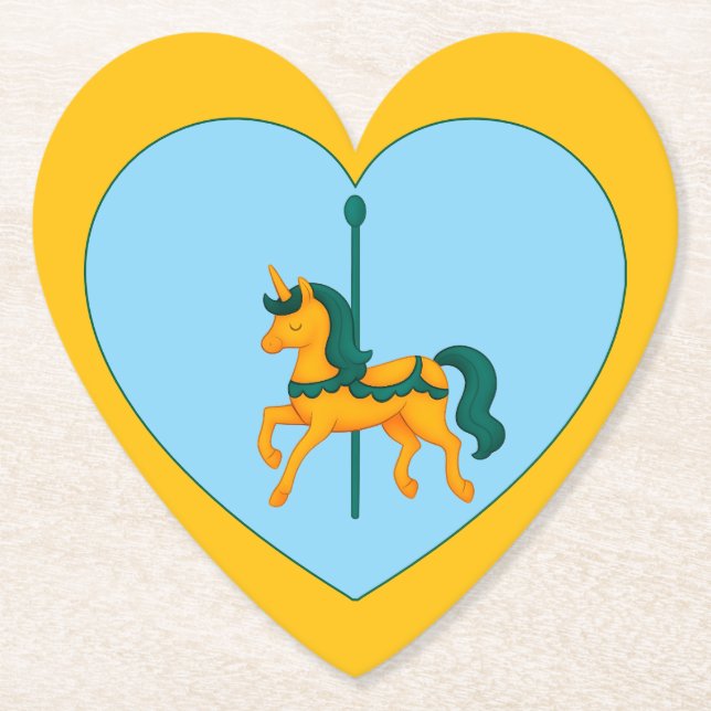 Whimsical Unicorn Baby Dusche Untersetzer (Vorderseite)