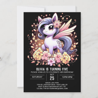 Whimsical Unicorn Digital Geburtstag Einladung