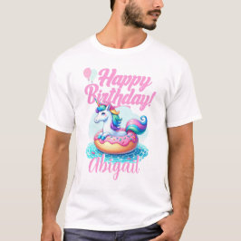 Whimsical Unicorn Donut Niedlich Rainbow Pool Part T-Shirt