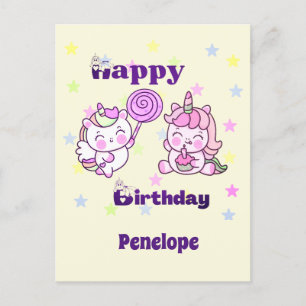 Whimsical Unicorn Geburtstag Delight Postkarte