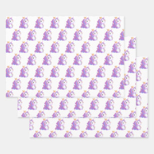 Whimsical Unicorn Geburtstag Geschenkpapier Set