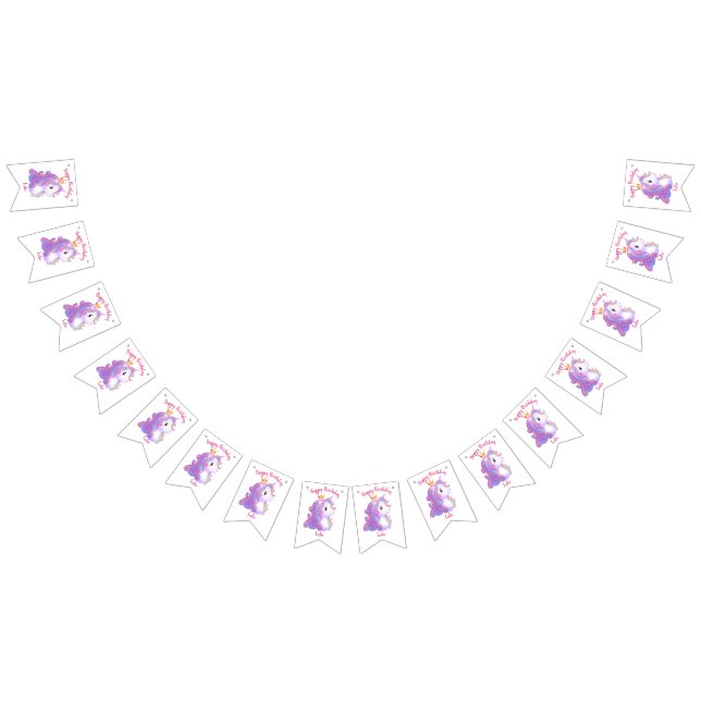 Whimsical Unicorn Geburtstag Wimpelkette (Alle)