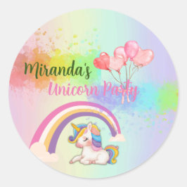 Whimsical Unicorn Geburtstagsparty Stickers