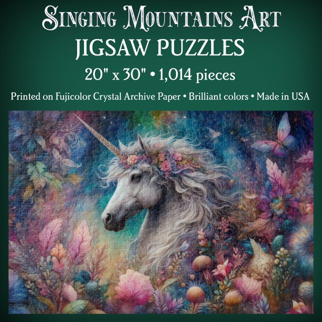 Whimsical Unicorn In Floral Forest Puzzle (Von Creator hochgeladen)