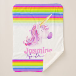 Whimsical unicorn Regenbogenstreifen Sherpadecke