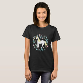 Whimsical Unicorn und Blume T-Shirt