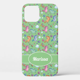 Whimsical Unicorns und Helle Hübsche Blume Case-Mate iPhone Hülle