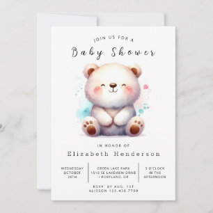 Whimsical Unique Bear Baby Dusche Einladung