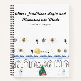 Whimsical Urlaub Thema Spiralrezeptur Notebook Notizbuch