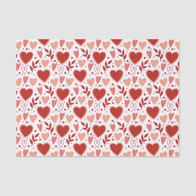 Whimsical Valentine Herzmuster Seidenpapier (Vorderseite)