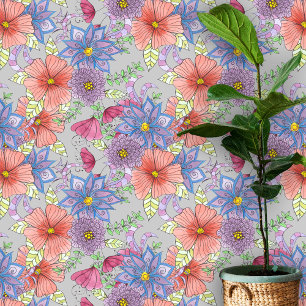 Whimsical Vibranly farbenfrohe Blumenarrangements Tapete