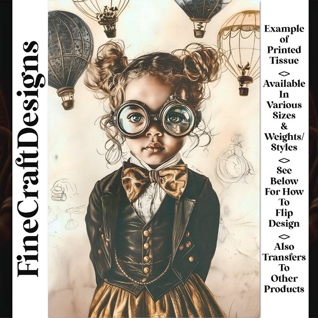 Whimsical Viktorianisch Steampunk Girl W7 Decoupag Seidenpapier (Von Creator hochgeladen)