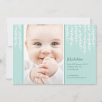 Whimsical Vines Birth Announcement Minze Card