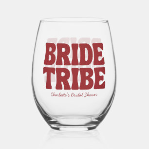 Whimsical Vino Before Vows Burgund Bridal Dusche Weinglas Ohne Stiel