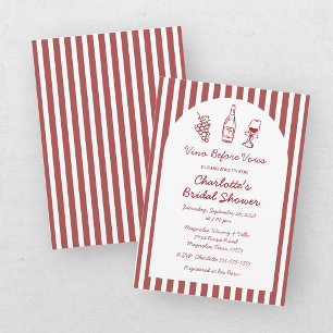 Whimsical Vino Before Vows Burgunder-Junggesellinn Einladung