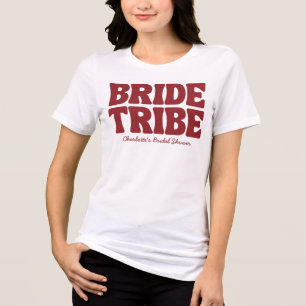 Whimsical Vino Before Vows Burgunder Junggesellinn Tri-Blend Shirt