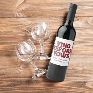Whimsical Vino Before Vows Burgunder-Junggesellinn Weinetikett