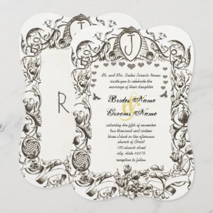 Whimsical Vintag Bee & Bienenstock Blume Einladung