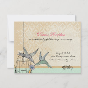 Whimsical Vintag Bird Cage Wedding Card Einladung
