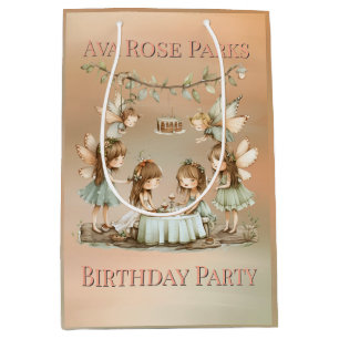 Whimsical Vintag Fairies Girl Birthday Party Mittlere Geschenktüte
