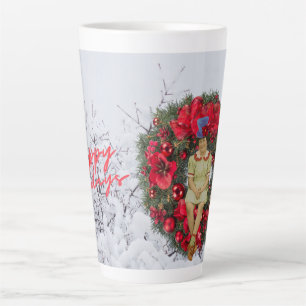 Whimsical Vintag Girl Weihnachtsfeiertag Milchtasse
