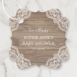 Whimsical Vintag Lace Old Barn Baby Dusche Gefalle Geschenkanhänger