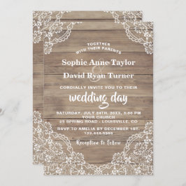 Whimsical Vintag Lace Old Barn Wedding Einladung