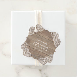 Whimsical Vintag Lace Old Barn Wedding Geschenkanhänger