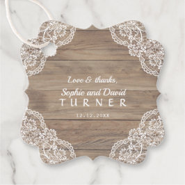 Whimsical Vintag Lace Old Barn Wedding Geschenkanhänger