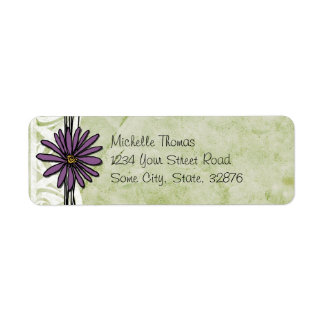 Whimsical Vintag Lila und Green Daisy