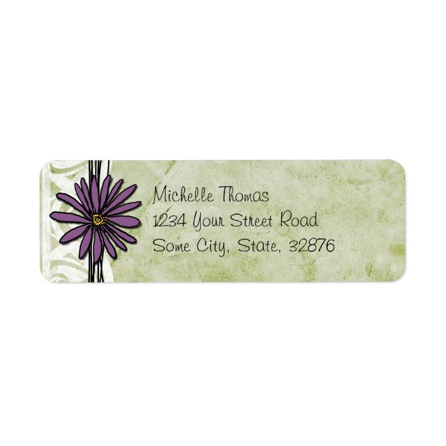 Whimsical Vintag Lila und Green Daisy (Vorne)