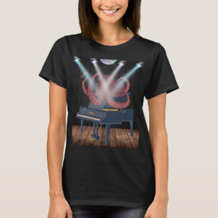 Whimsical Vintag Octopus kraken Piano Women's T-Shirt