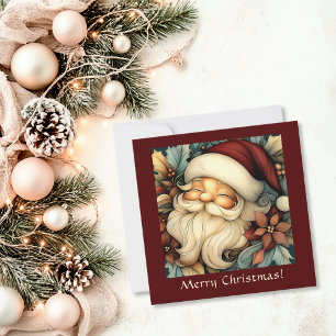 Whimsical Vintag Santa individuell anpassbar Feiertagskarte