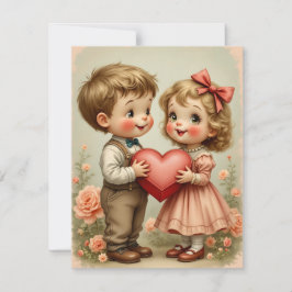 Whimsical Vintag Valentinstag Feiertagskarte