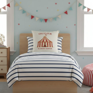 Whimsical Vintage Circus Personalized Kids Pillow Kissen