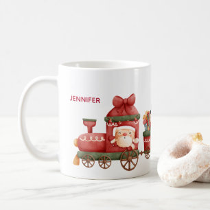 Whimsical Vintage Weihnachtszug mit Spielzeug Kaffeetasse