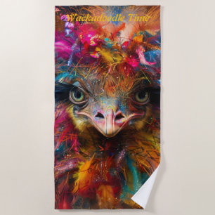 Whimsical Wackadoodle Colorful Bird Charm Strandtuch