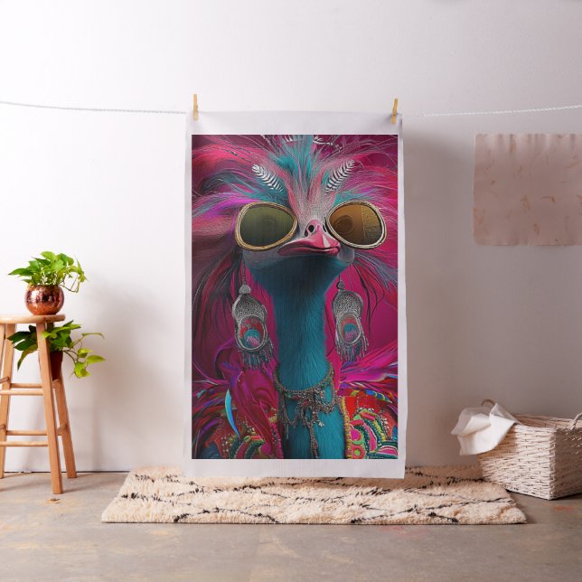 Whimsical Wackadoodle Pink Blue Feathers 1 Hof Stoff (Beispiel)