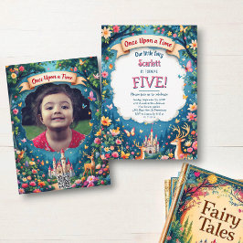 Whimsical Wald Fairytale Kindergeburt Einladung