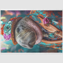 Whimsical Walrus Hippo Decoupage Seidenpapier