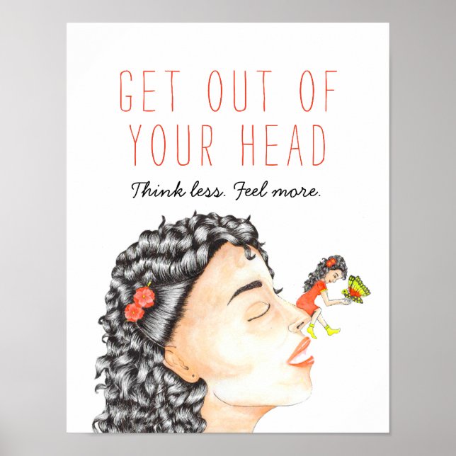 Whimsical Wasserfarbe Inspiration Angst Zitat Poster (Vorne)