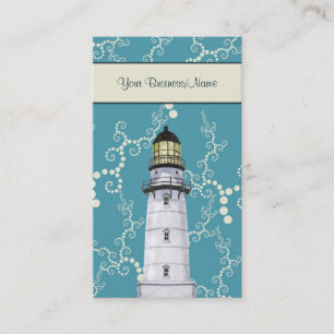Whimsical Water Lighthouse Nautical Business Card Visitenkarte