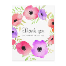 Whimsical Watercolor Blume Hochzeit Danke