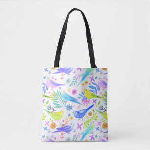 Whimsical Watercolor Budgie Parakeets