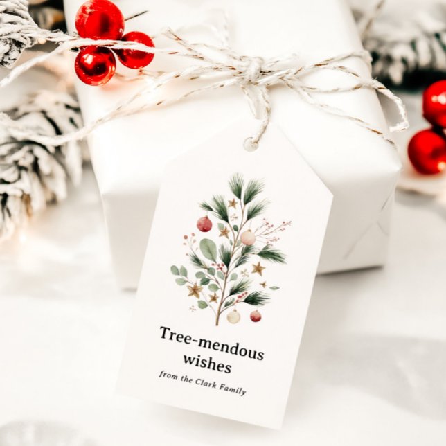 Whimsical Watercolor Christmas Tree Personalized Geschenkanhänger (Von Creator hochgeladen)