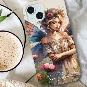 Whimsical Watercolor Fairy mit Personalisiertem Na iPhone 15 Hülle